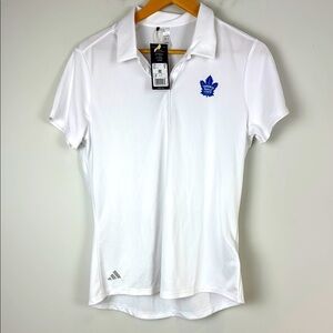 Adidas White Polo Toronto Maple Leafs Size Large Women's NWT